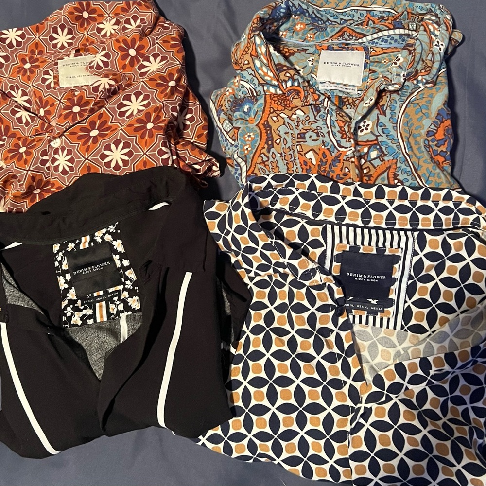Denim & Flower Button Up Shirt Bundle